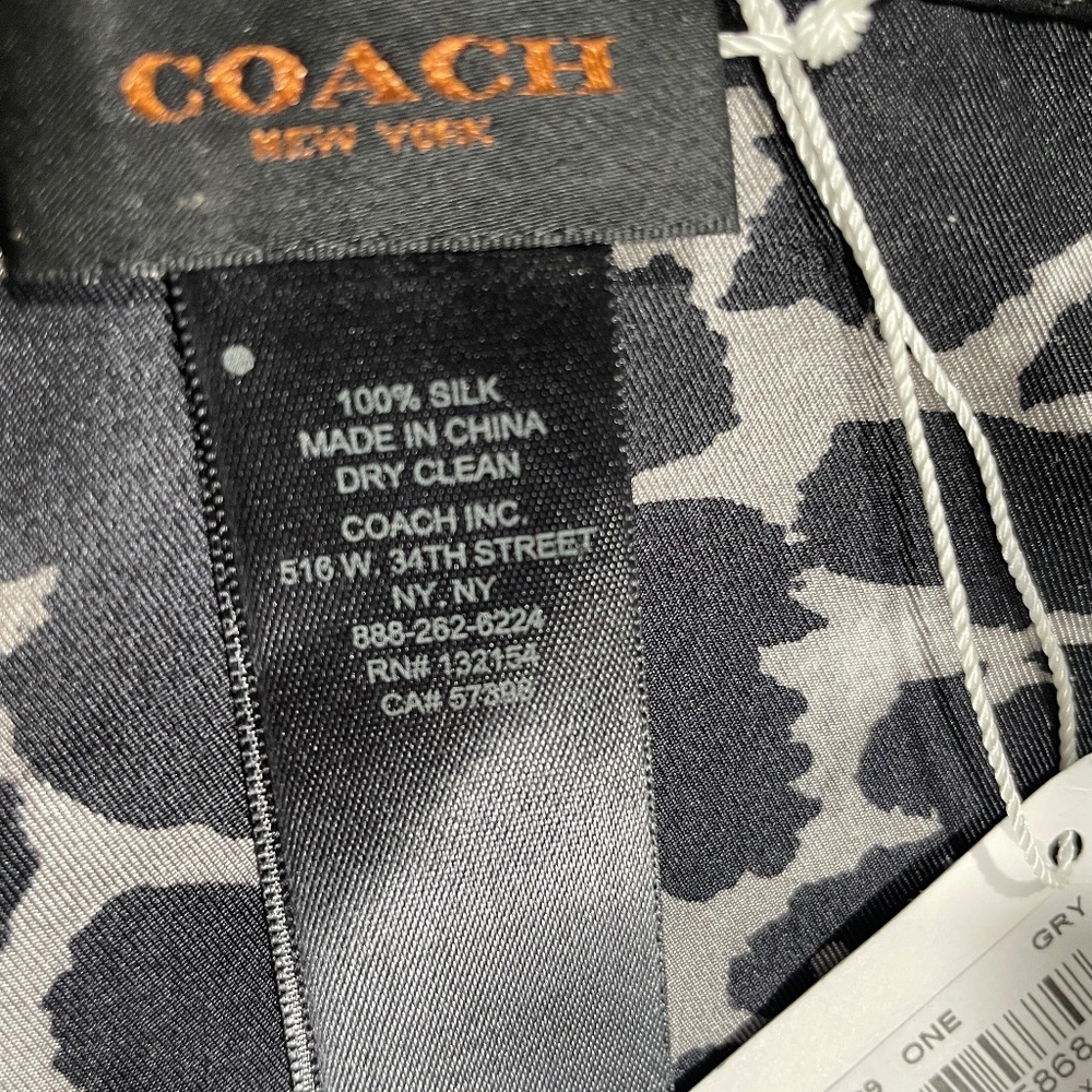 NWT Coach Leapard Print Silk Scarf 36x36" ($120) - Picture 5 of 5